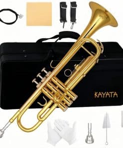 Trompeta de Cobre Dorado KAYATA con Pipe de Plomo de Cobre