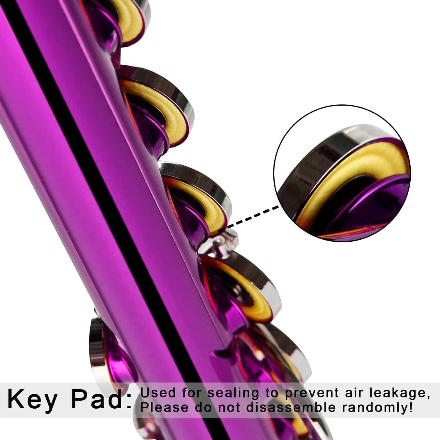 Flauta C KAYATA (Rosa) - Cerrada con 16 Llaves, con G - Imagen 5