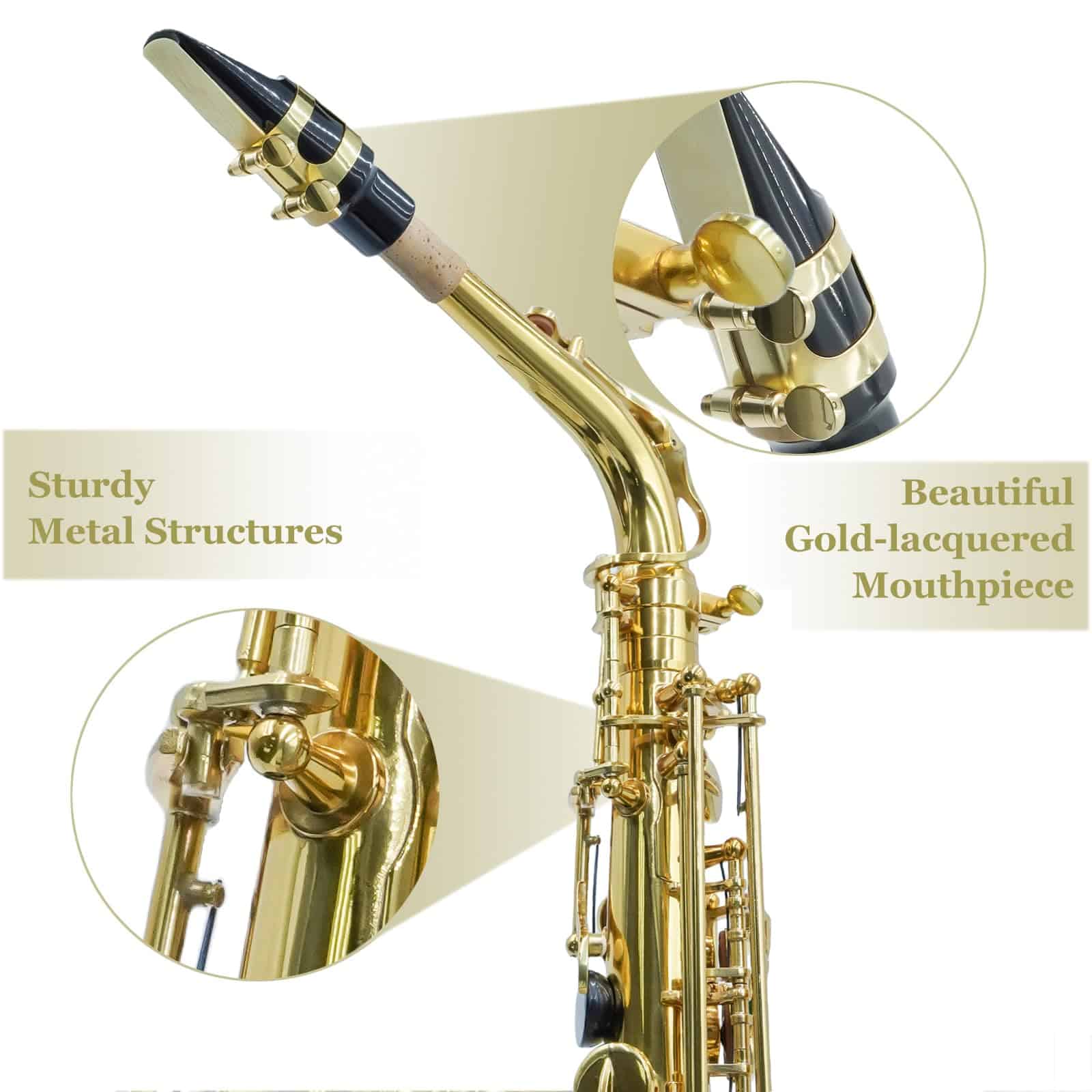 Saxofón Alto KAYATA con Llave F#, Estuche de Canvas, - Imagen 3