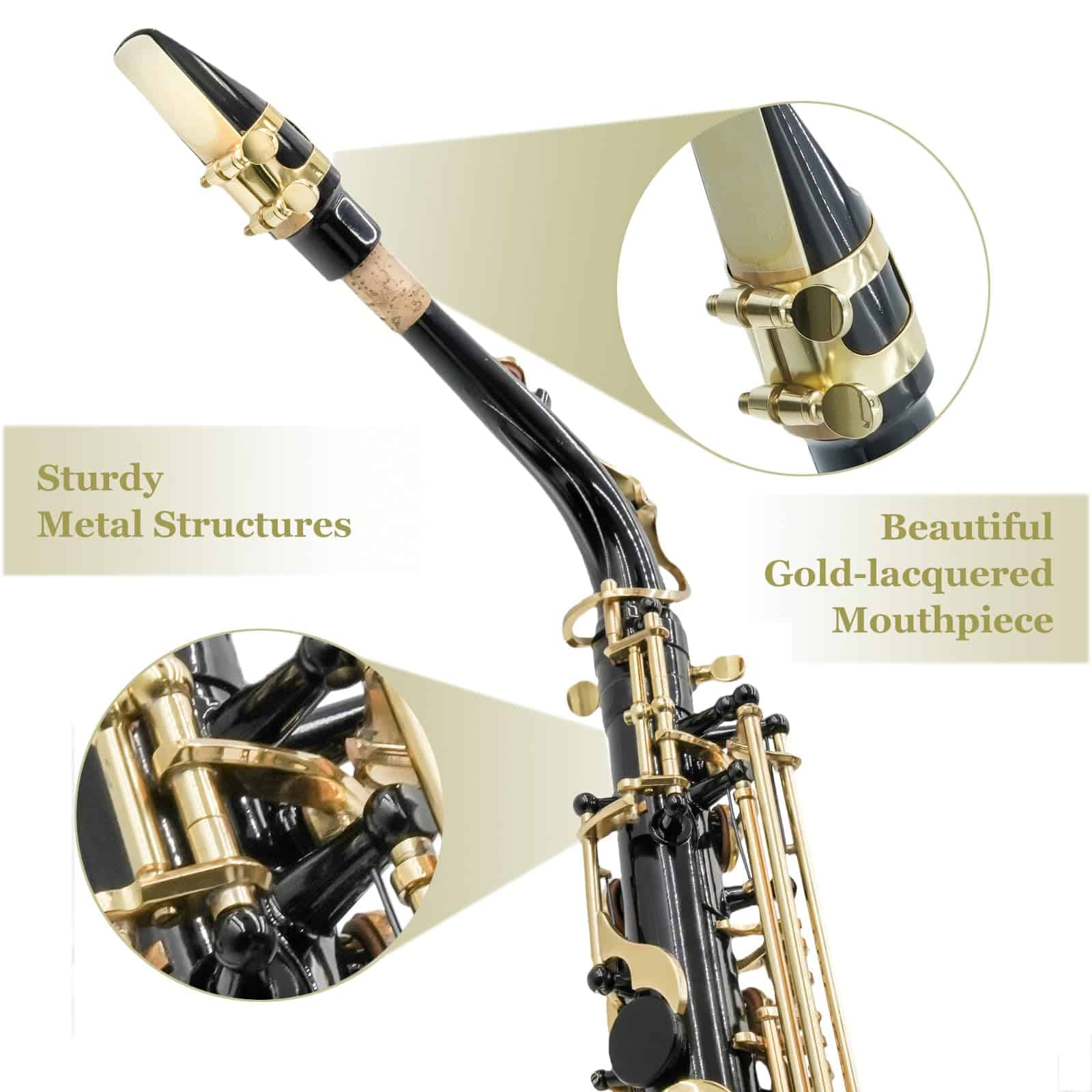 Saxofón Eb Alto KAYATA con Llave F#, Estuche de Lona, - Imagen 3
