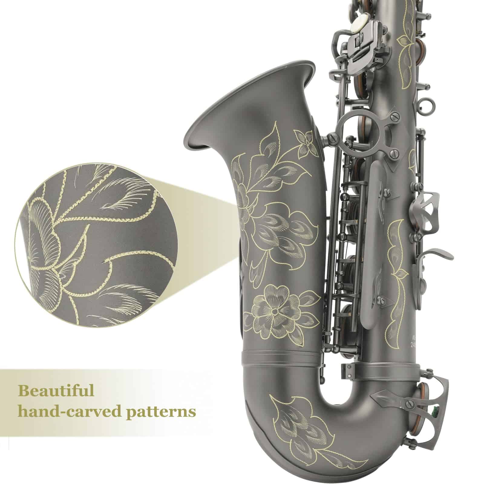 Saxofón Alto KAYATA con Llave F#, Estuche de Tela, Guantes, - Imagen 4