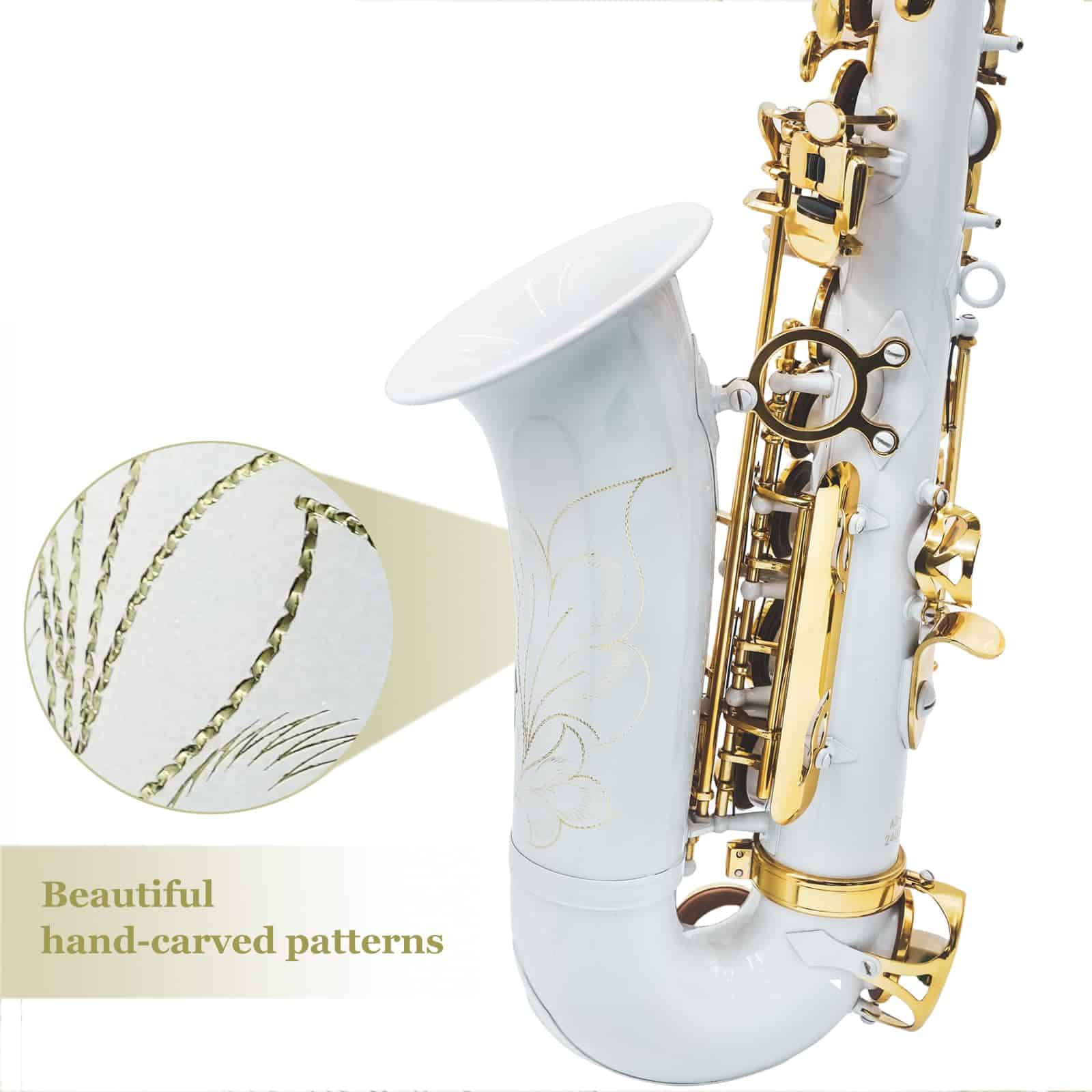 Saxofón Alto KAYATA con Tecla F#, Estuche de Lona, Guantes, - Imagen 4