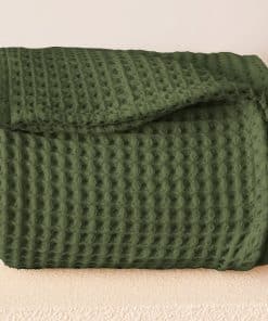 Viva Maison - Manta de Waffle Tamaño Twin Queen -Verde Oscur
