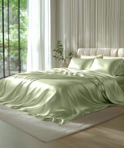 Set de sábanas de satén color verde salvia Degrees of