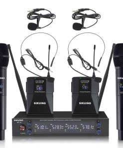 Sistema de Micrófono Inalámbrico de 4 Canales UHF SIKUING
