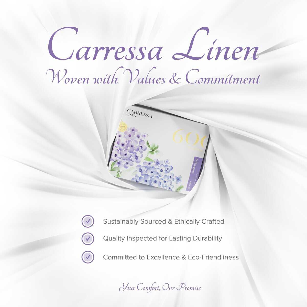 Conjunto de sábanas ajustables Carressa Linen 100% algodón - Imagen 9