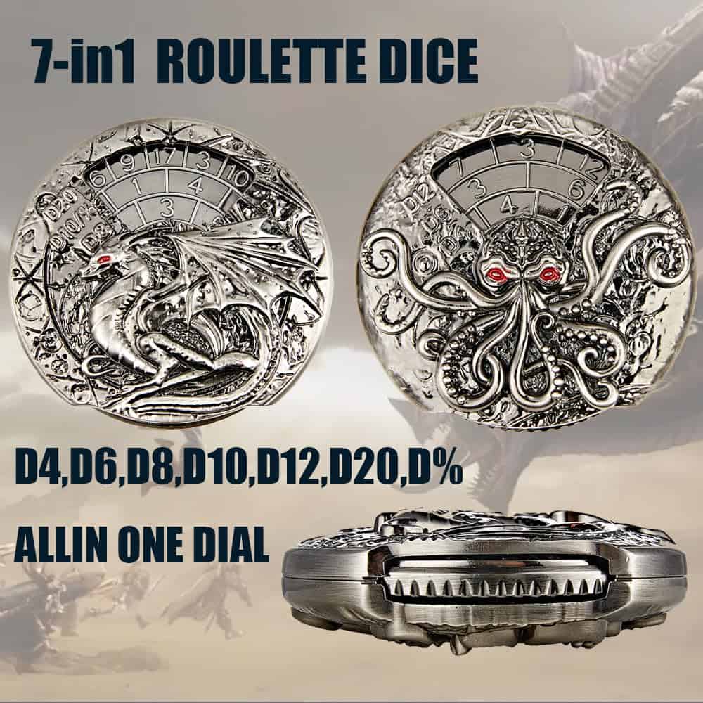 Juego de dados DND giratorios únicos de 7 en 1, Conjunto de - Imagen 3