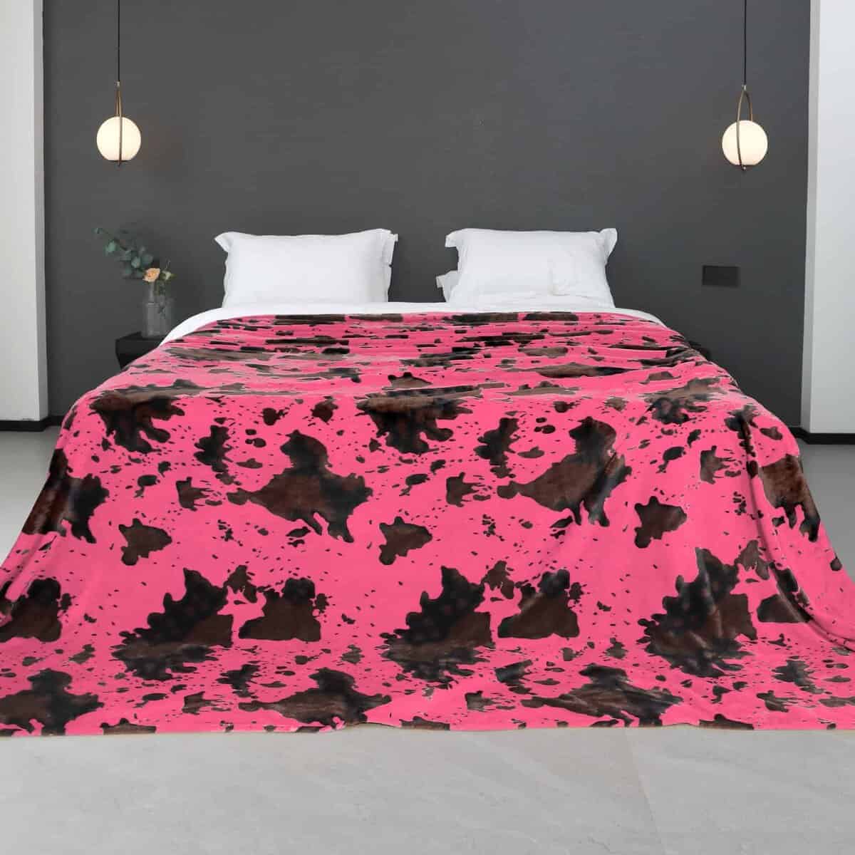 Manta de Lana de Franela Tamaño King Rosa Claro Suave - Imagen 3