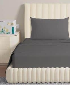 Juego de sábanas divididas Carressa Linen -Gris Grafito