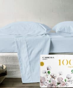 Juego de sábanas de tamaño completo de lino Carressa 100%