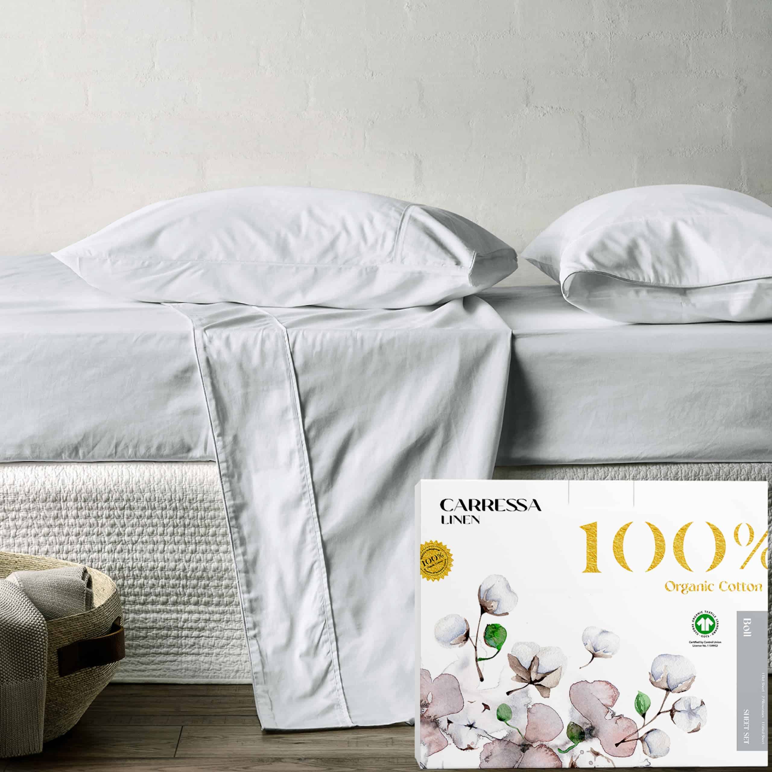 Juego de Sábanas de Cama de Lino 100% Algodón Orgánico