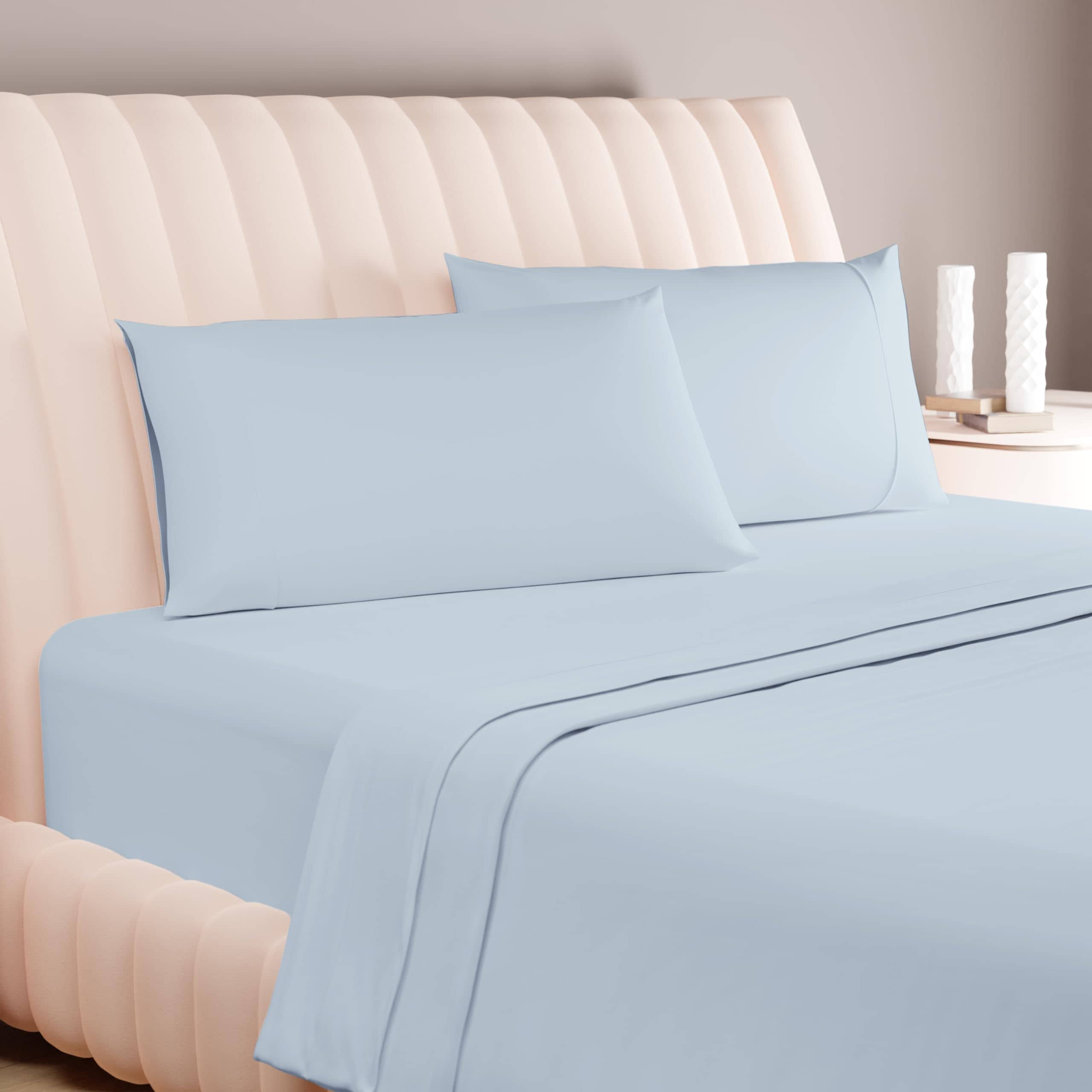 Juego de Sábanas 100% Algodón Egipcio de -Azul Claro