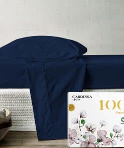 Juego de sábanas gemelas XL para cama Carressa Linen 100%