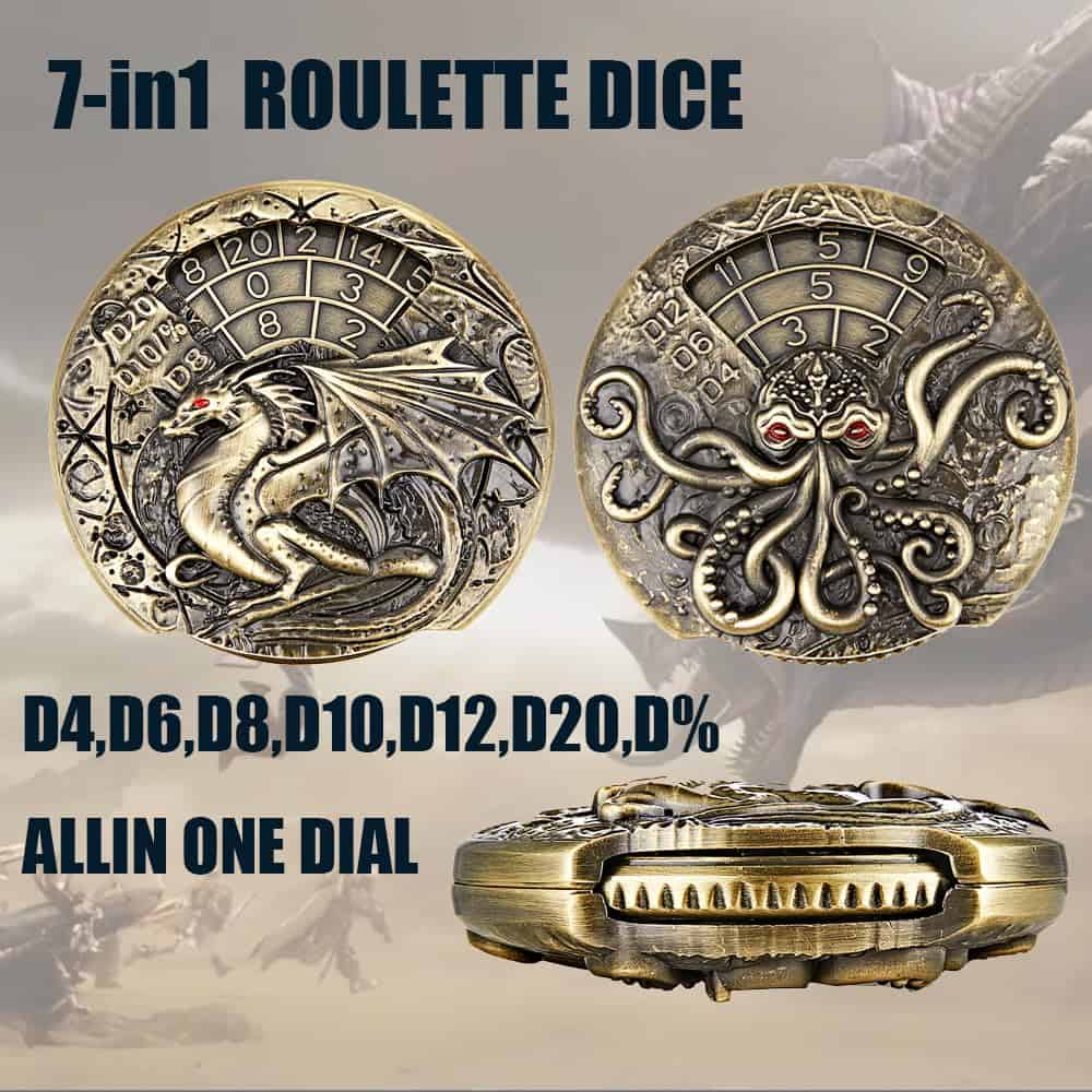 Juego de Dados DND Unicos 7-en-1 con Rotación, Set de Dados - Imagen 3