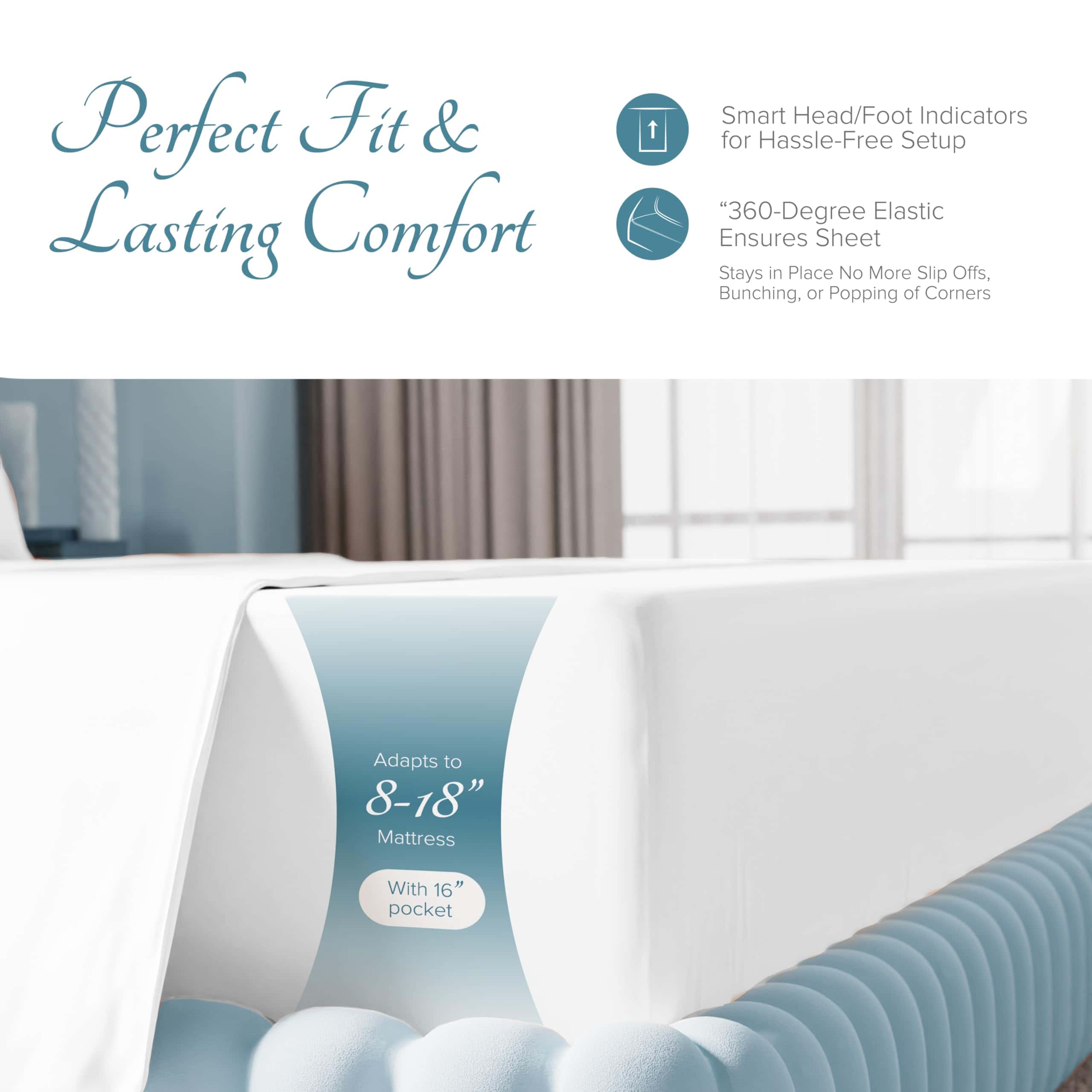 Juego de sábanas de lino Carressa 100% -Blanco - Imagen 5