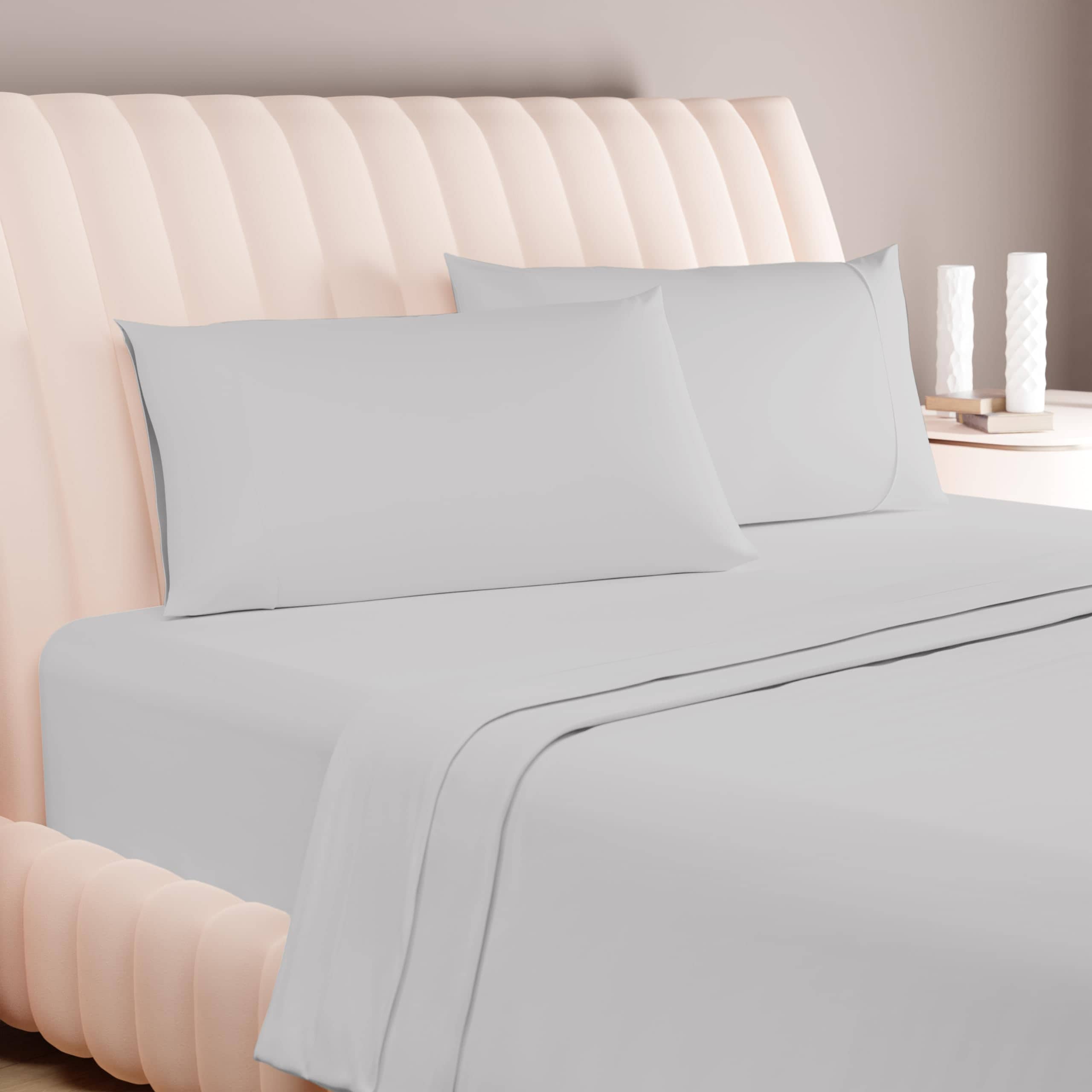 Juego de sábanas Carressa Linen 100% algodón -Plata