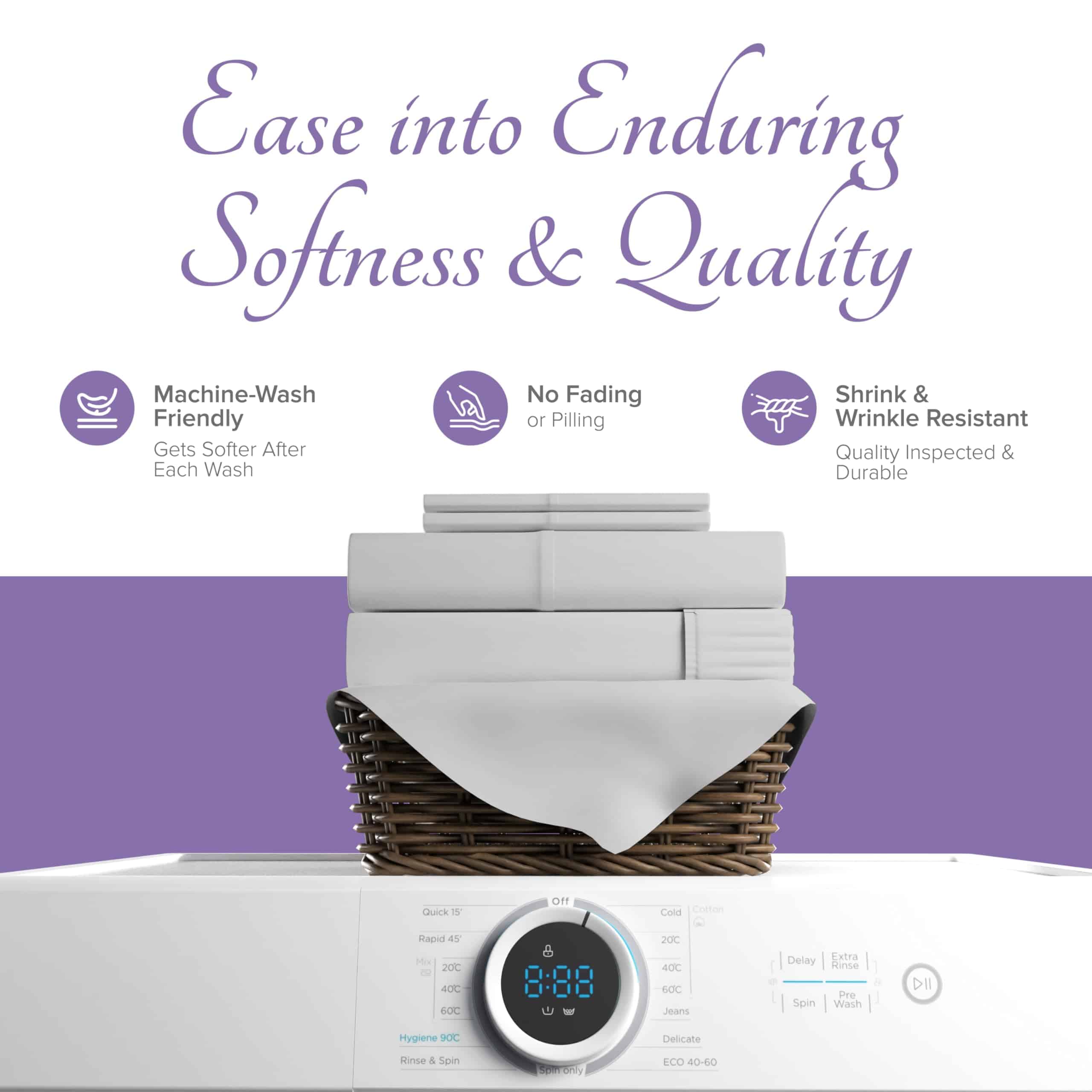 Juego de sábanas Carressa Linen 100% algodón -Plata - Imagen 8