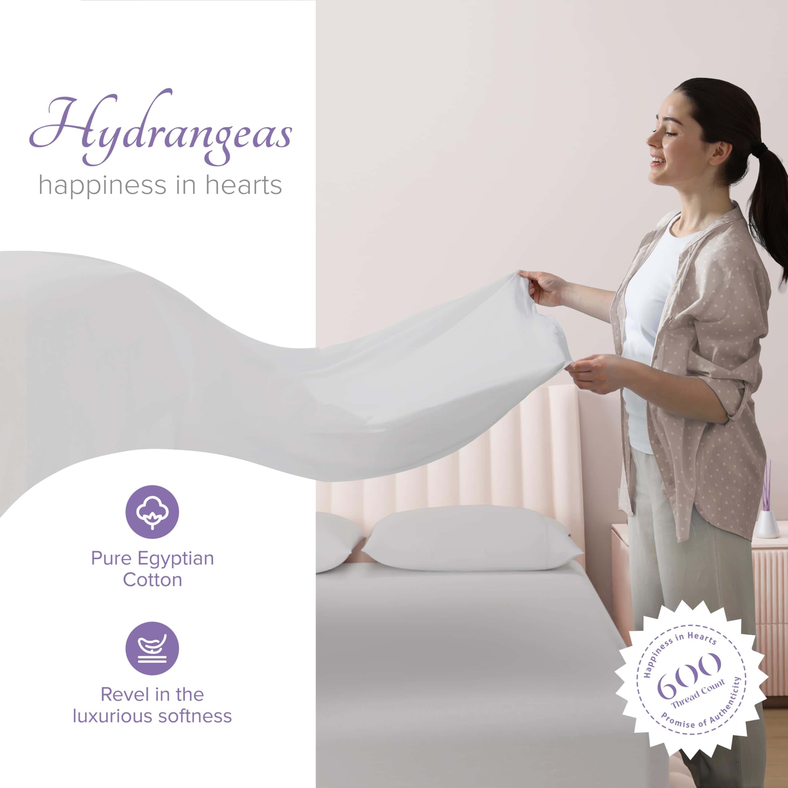 Juego de sábanas Carressa Linen 100% algodón -Plata - Imagen 3