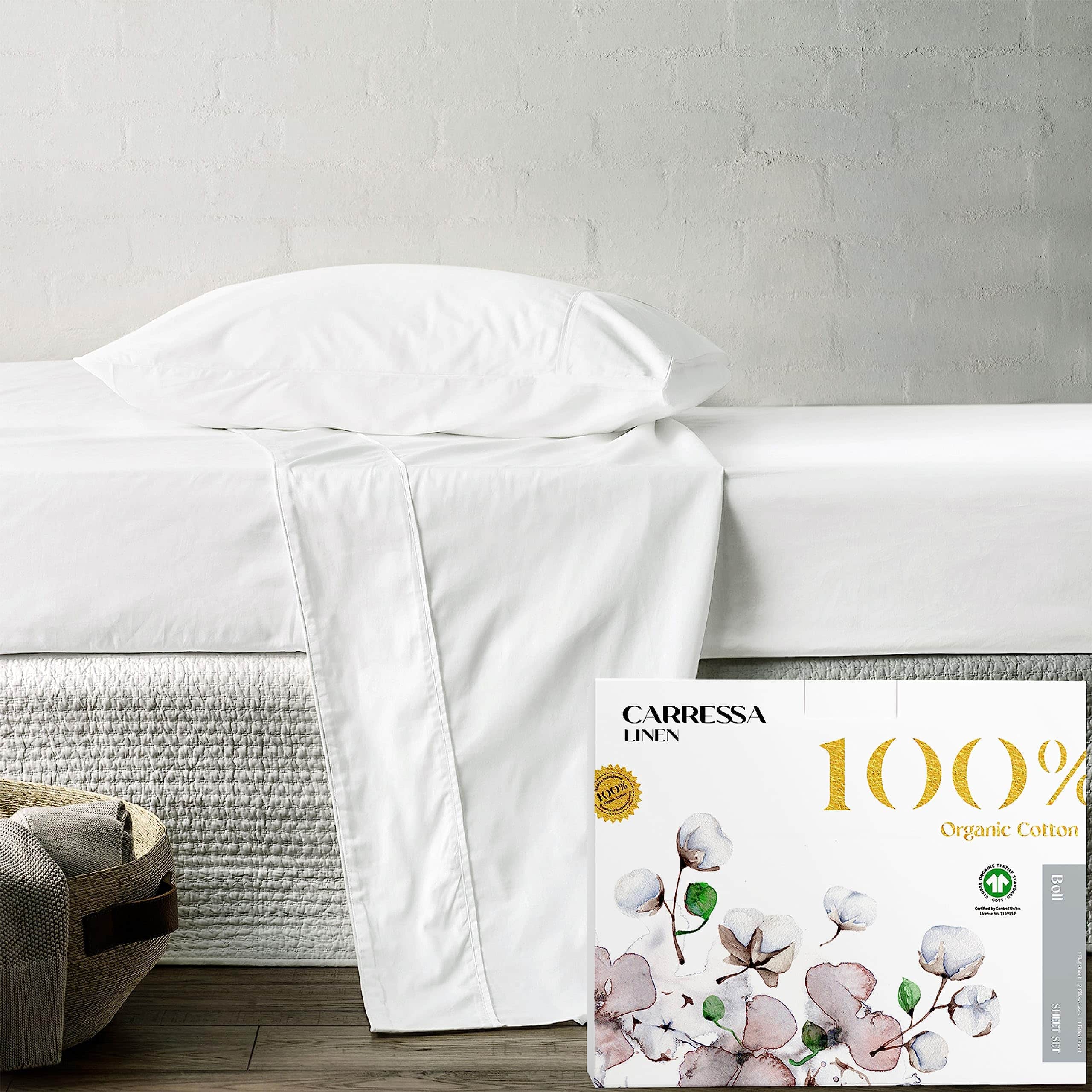 Juego de sábanas Gemelas XL Carressa Linen 100% algodón