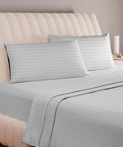 Juego de sábanas Rayadas de Lujo Carressa Linen de Algodón