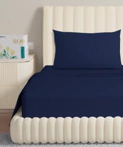 Juego de Sábanas 100% Algodón Egipcio de -Navy Blue