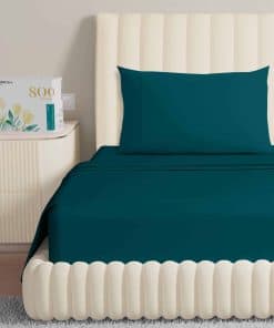 Juego de Sábanas Divididas Carressa Linen -Azul Teal