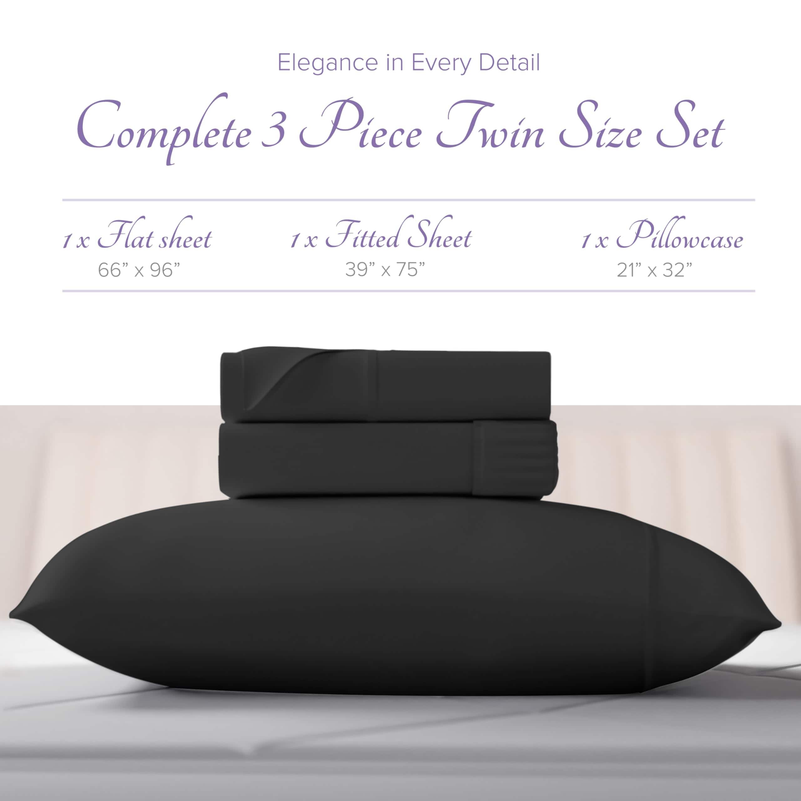 Juego de Sábanas de Algodón Egipcio Carressa Twin - Twin de - Imagen 4