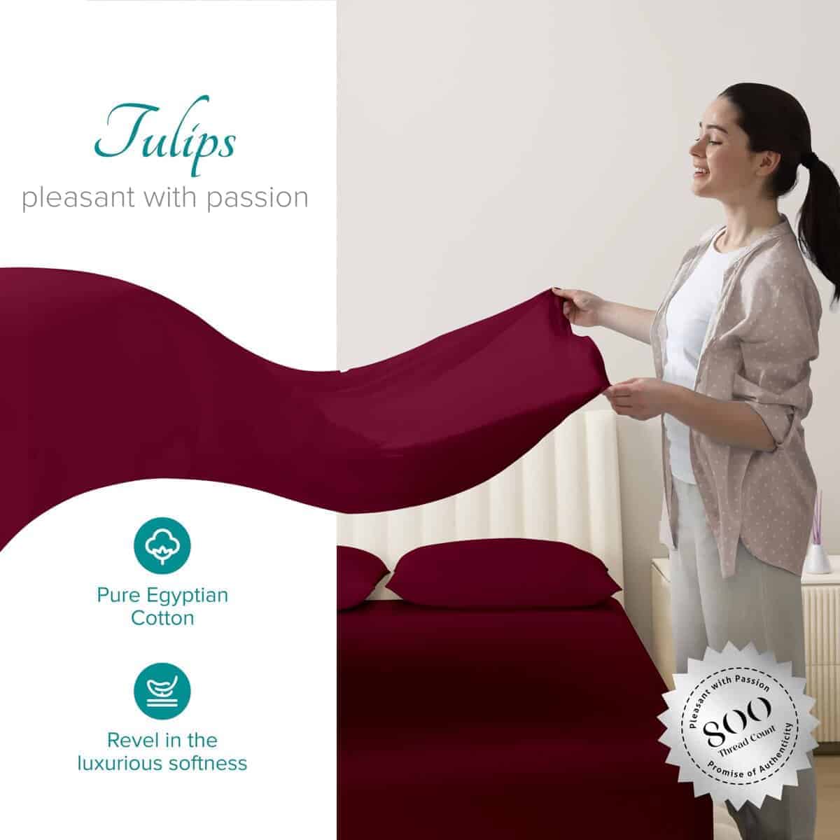 Juego de Sábanas 100% Algodón Egipcio Carressa Linen para - Imagen 3