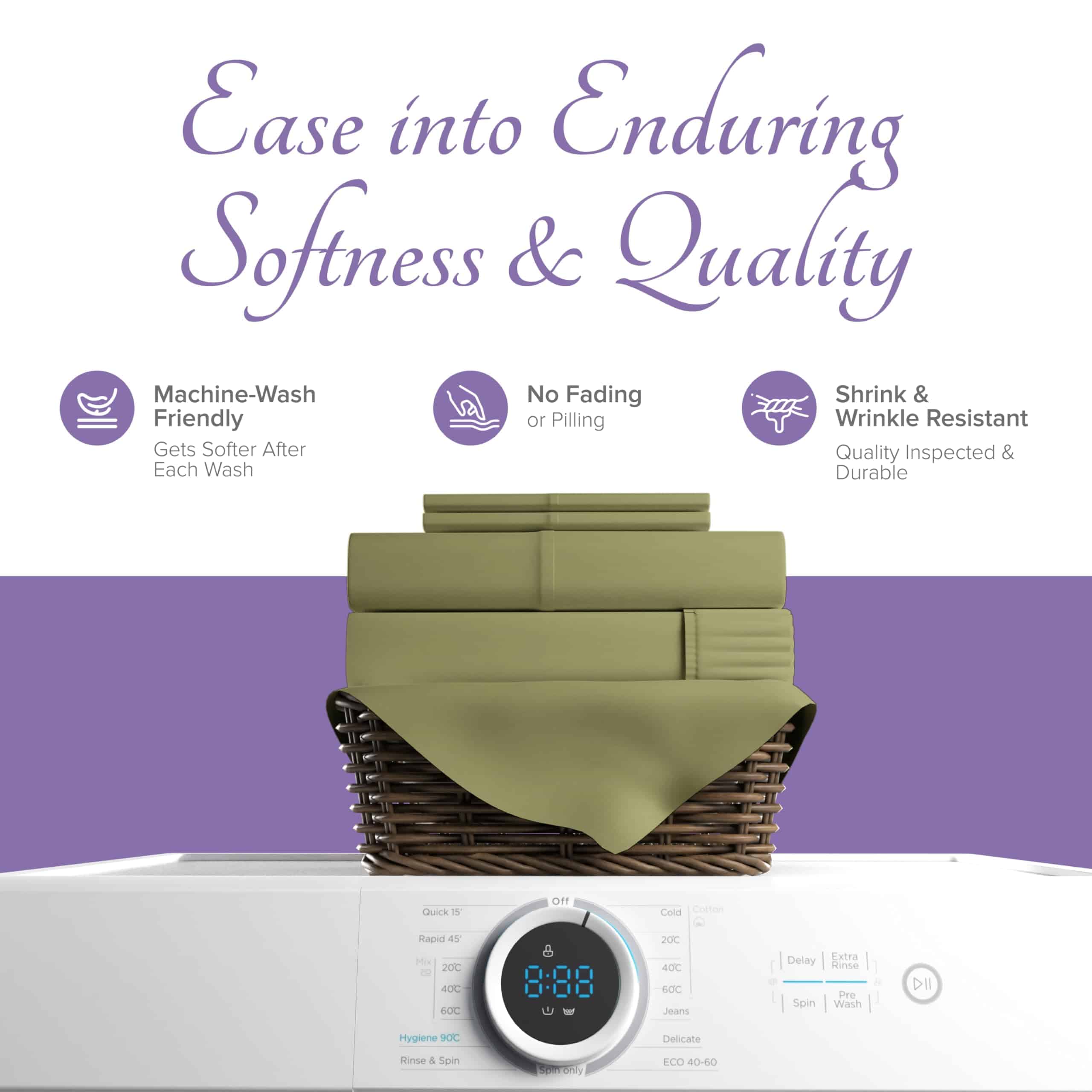 Conjunto de sábanas ajustables Carressa Linen 100% algodón - Imagen 8