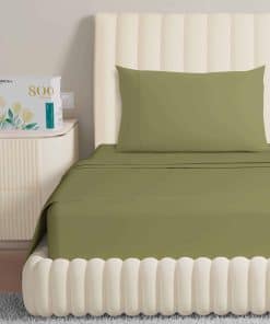 Juego de Sábanas Carressa Linen 100% Algodón -Verde Salvia