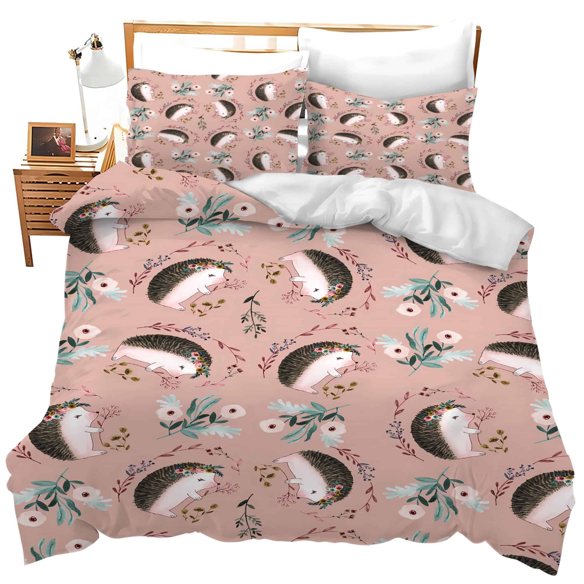 Set de Ropa de Cama de Erizos Lindos Funda de Edredón para