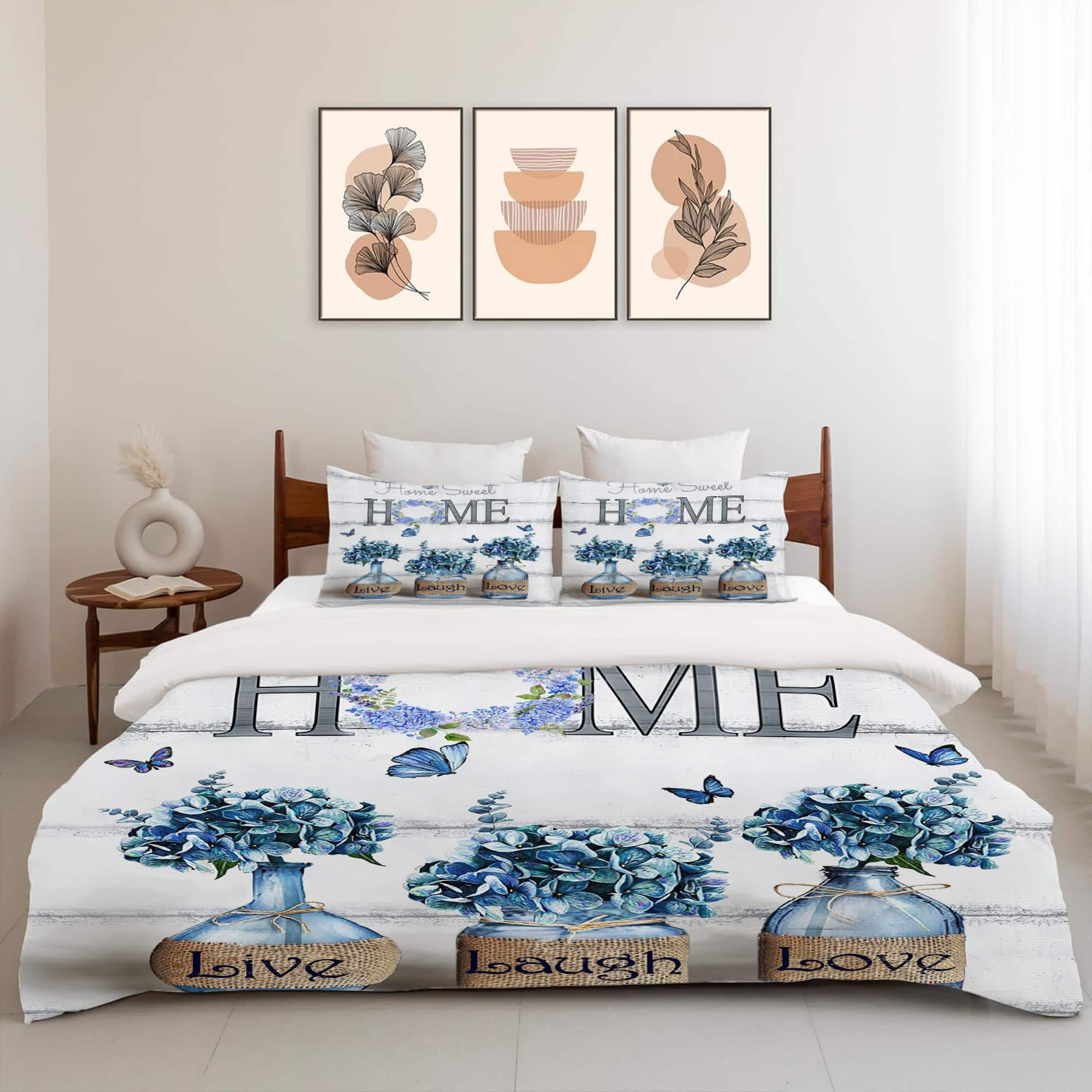 Juego de Ropa de Cama Floral Hortensia Estilo Granja Funda - Imagen 3