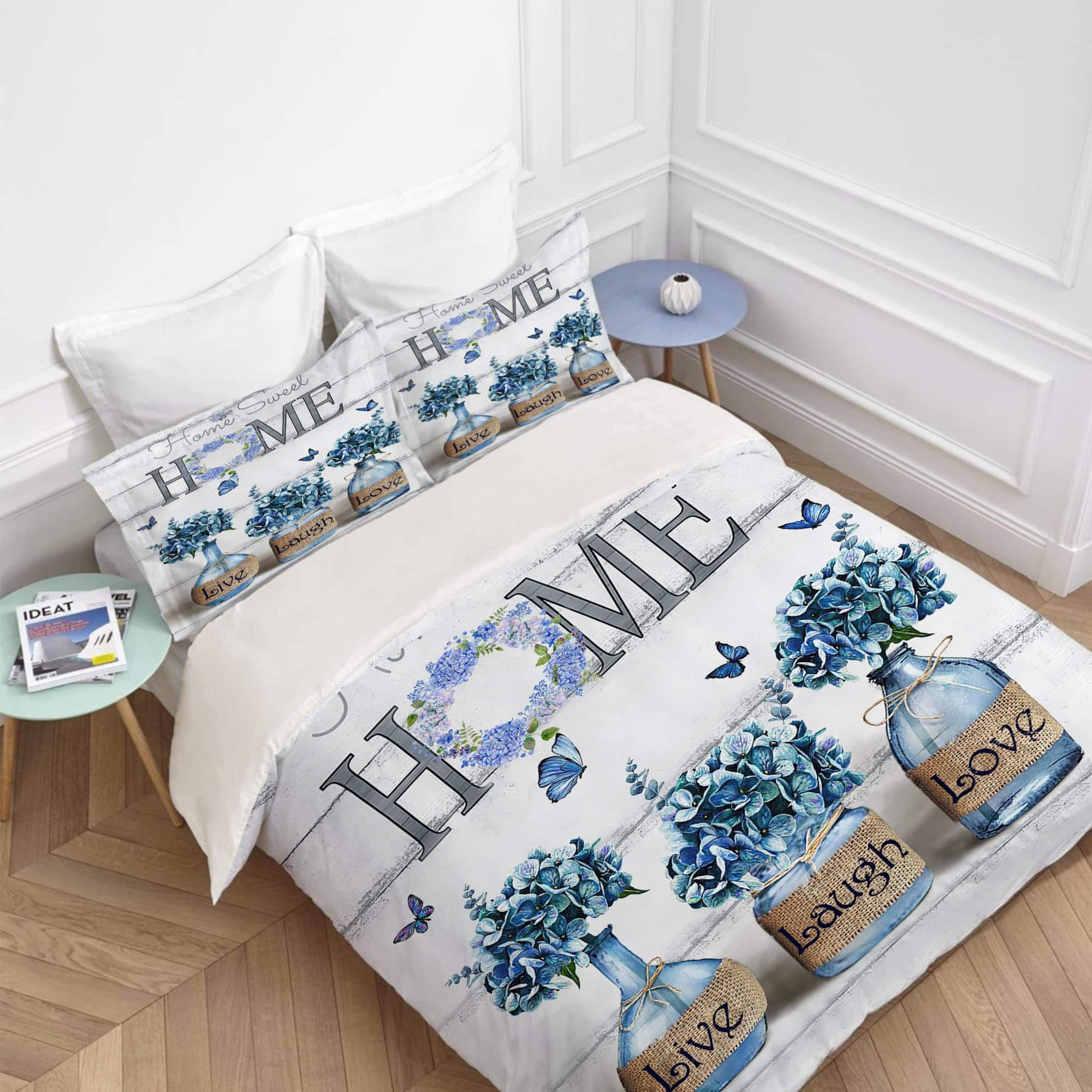 Juego de Ropa de Cama Floral Hortensia Estilo Granja Funda - Imagen 4