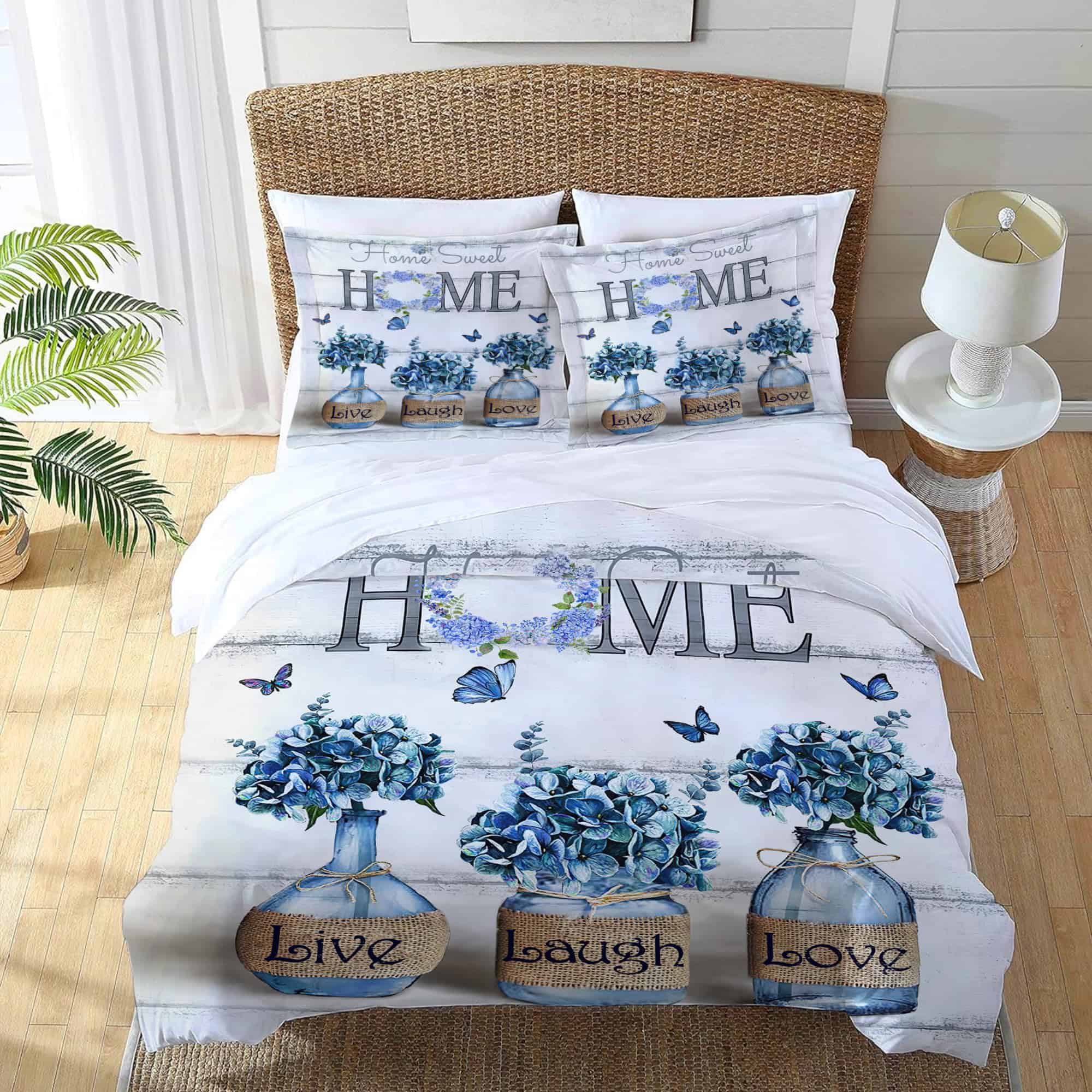 Juego de Ropa de Cama Floral Hortensia Estilo Granja Funda - Imagen 5