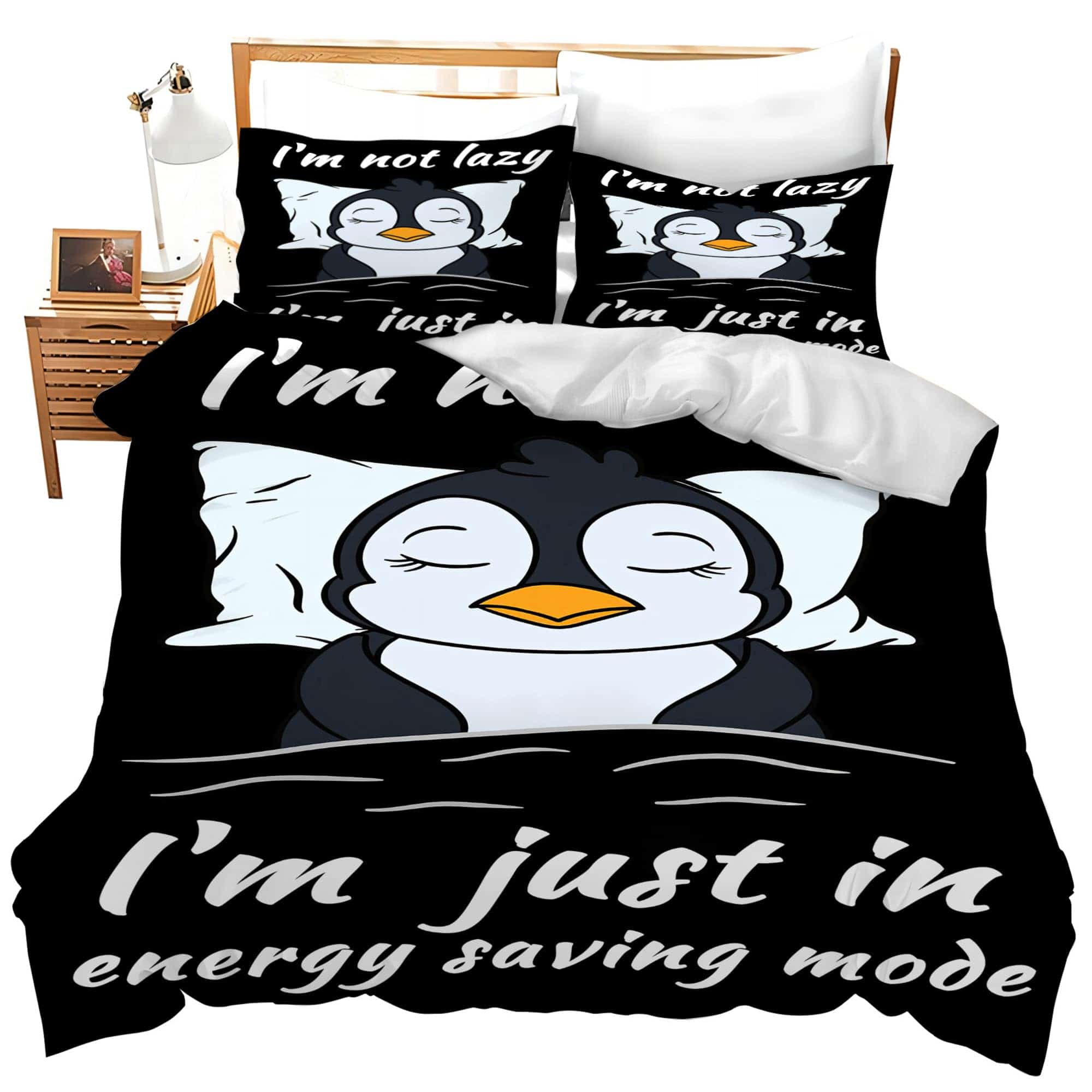 Set de Ropa de Cama de Pingüino, Funda de Edredón de