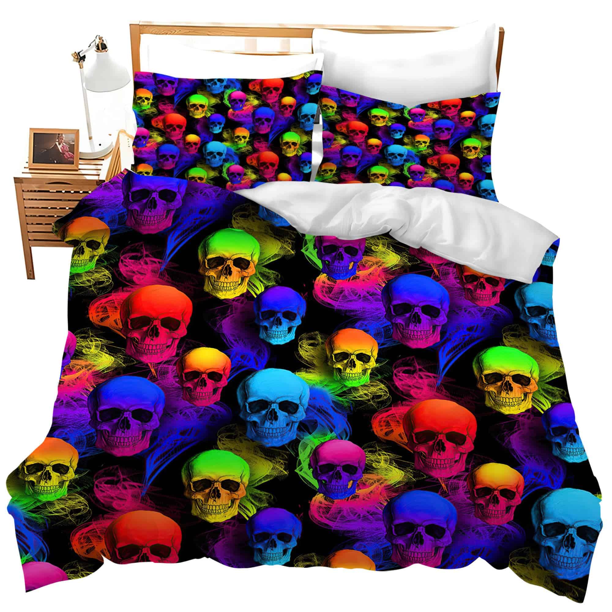 Juego de Ropa de Cama Calavera de Azúcar Esqueleto Gótico