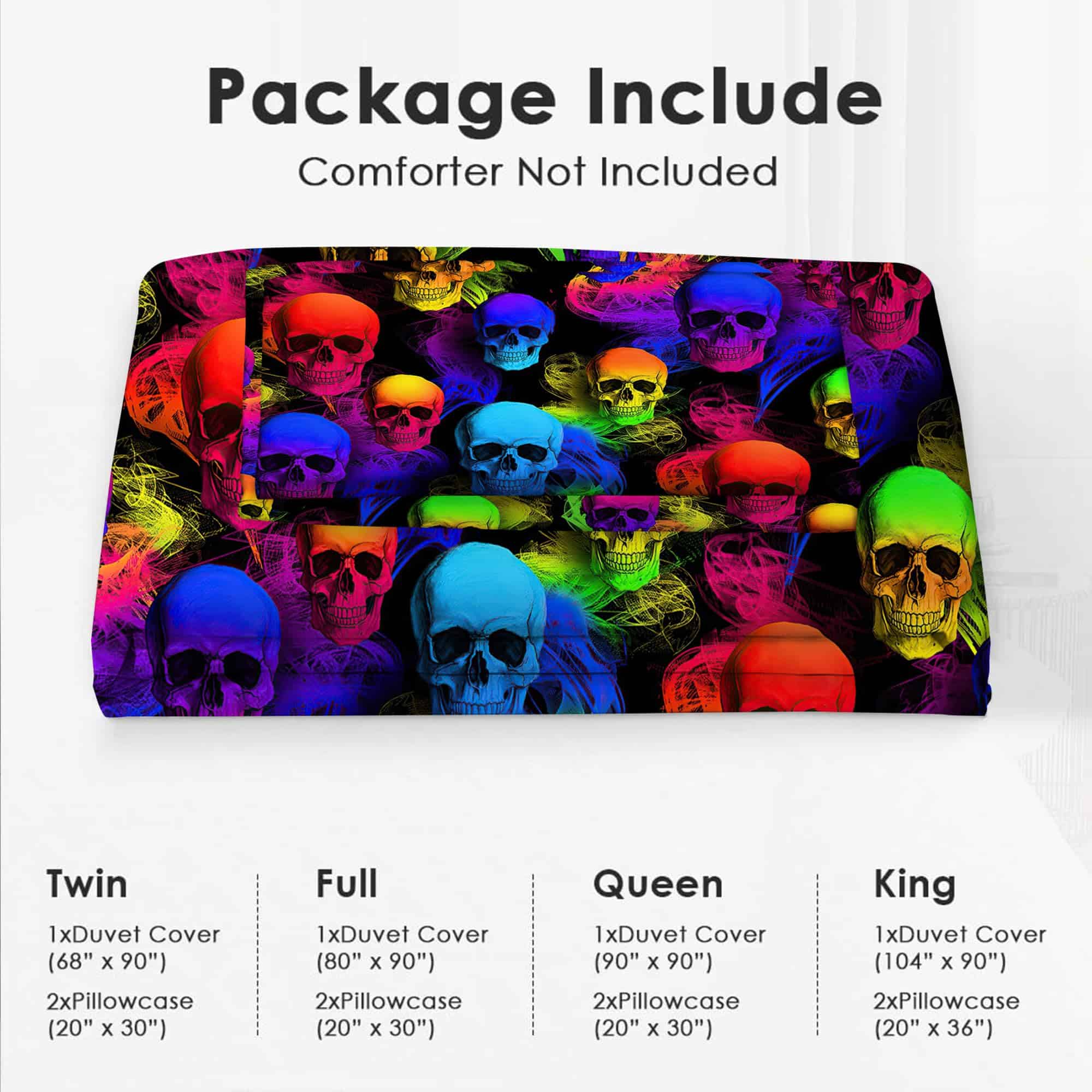 Juego de Ropa de Cama Calavera de Azúcar Esqueleto Gótico - Imagen 7