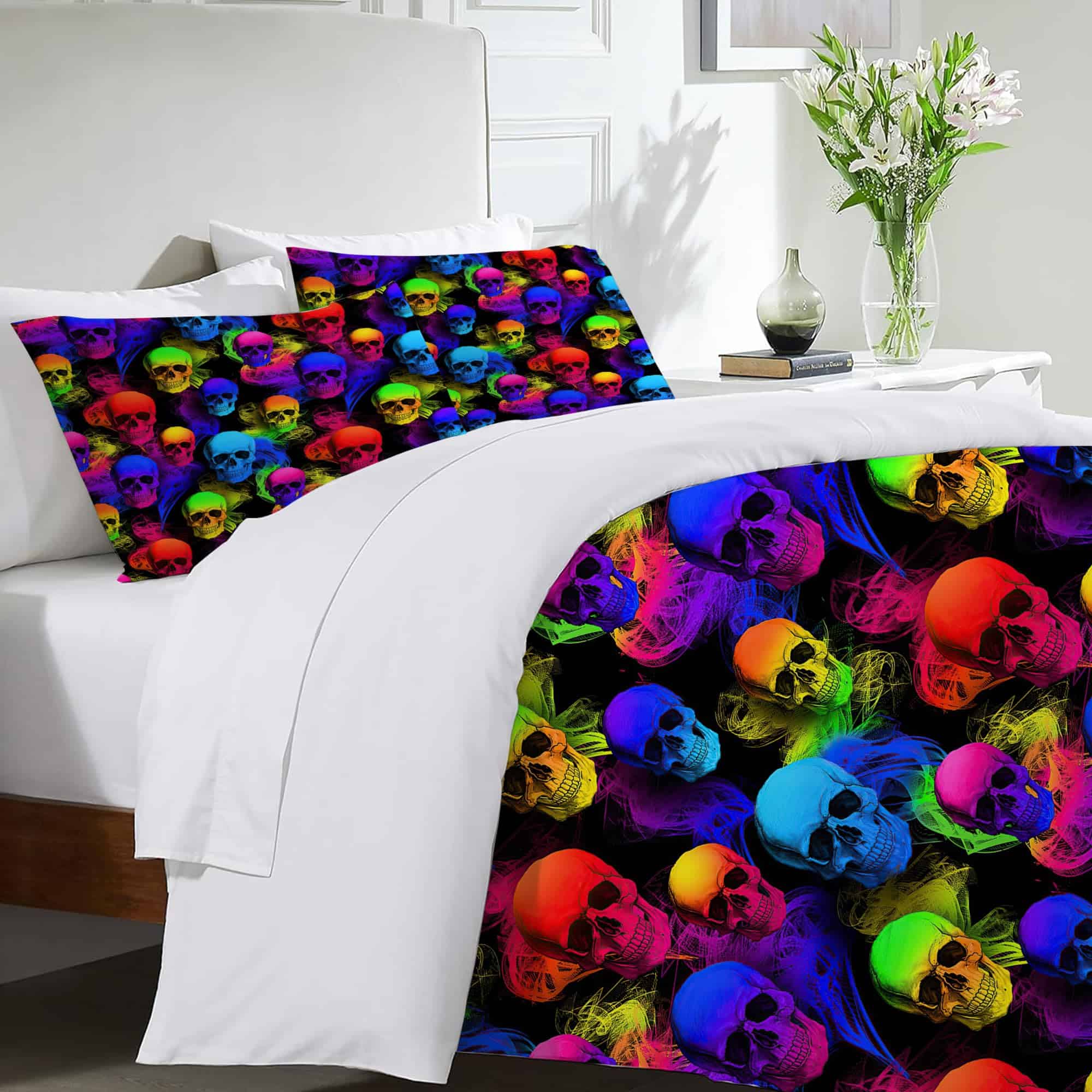 Juego de Ropa de Cama Calavera de Azúcar Esqueleto Gótico - Imagen 6