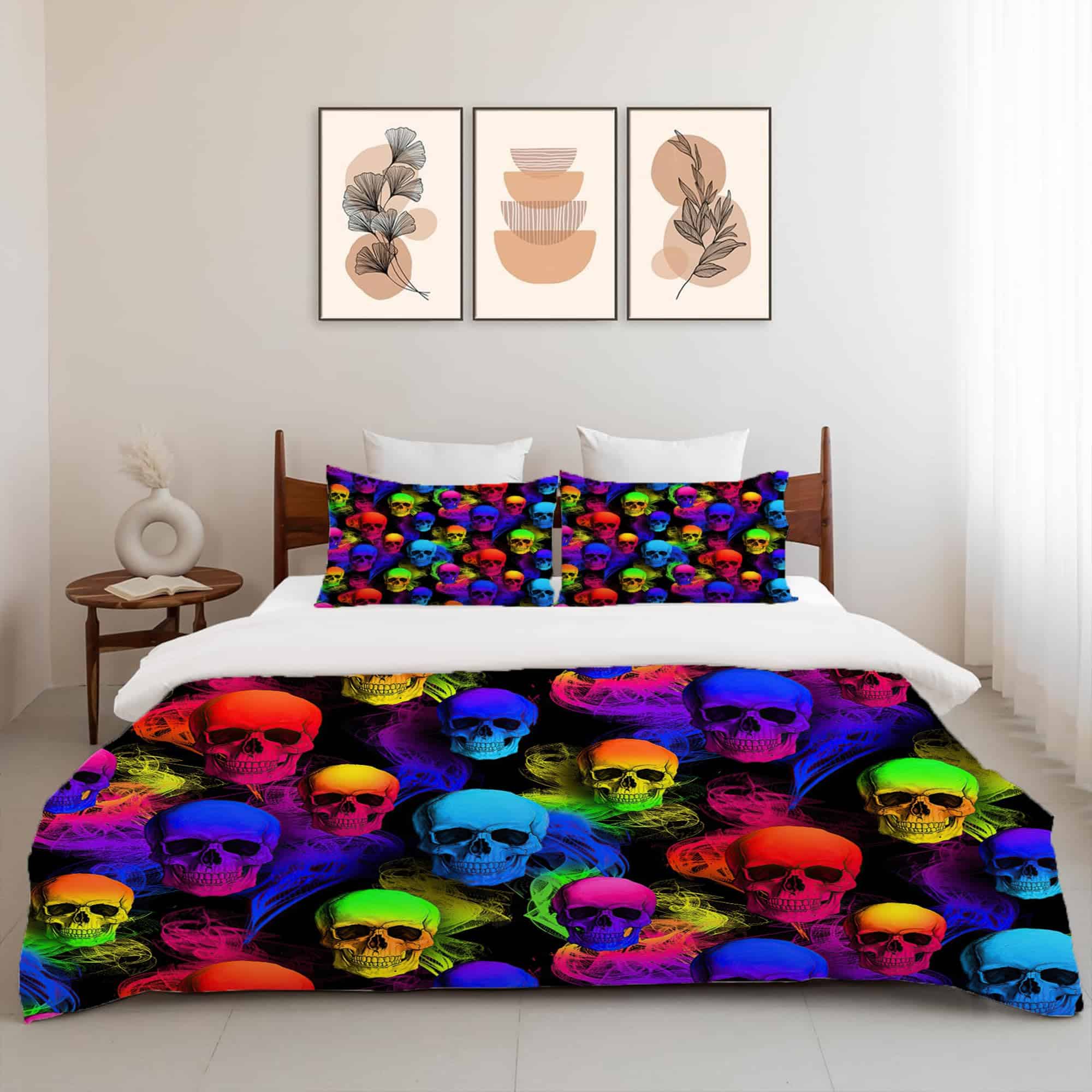 Juego de Ropa de Cama Calavera de Azúcar Esqueleto Gótico - Imagen 3
