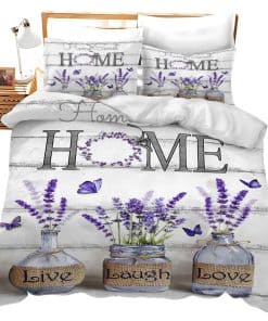 Set de Ropa de Cama con Lavanda Duvet Cover Púrpura para