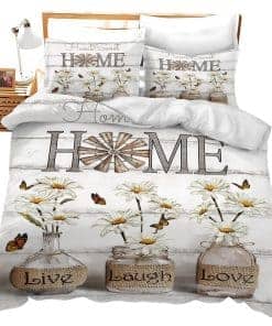 Juego de ropa de cama White Daisy Farmhouse Flower Duvet