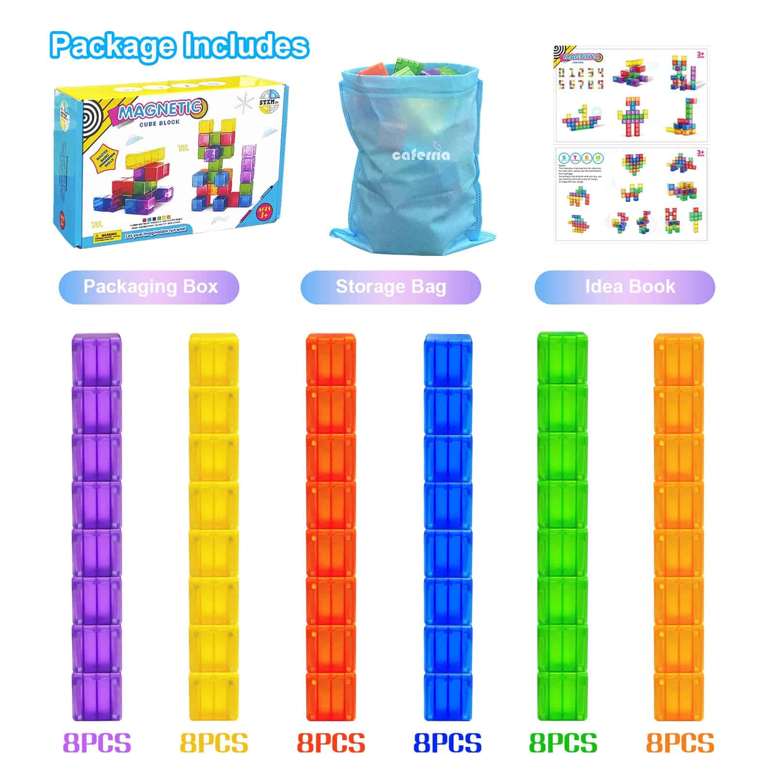 48PCS Bloques Magnéticos - Bloques de Construcción de 1.38 - Imagen 8