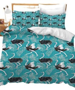 Set de Ropa de Cama de Avestruz Juego de Funda de Edredón