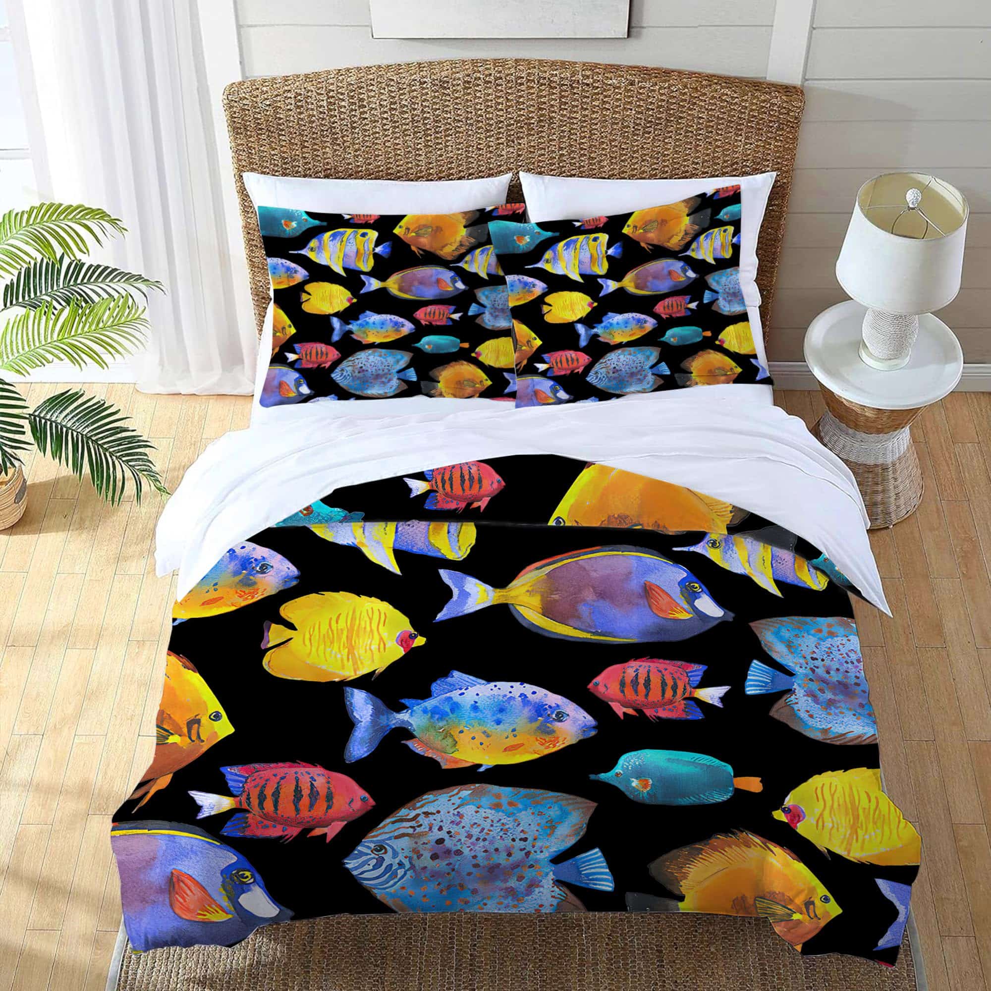 Juego de Ropa de Cama con Estampado de Peces Tropicales - Imagen 5