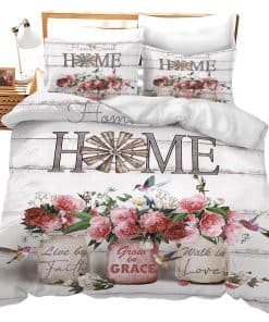 Set de Ropa de Cama Rosado con Diseño de Rosas de Estilo