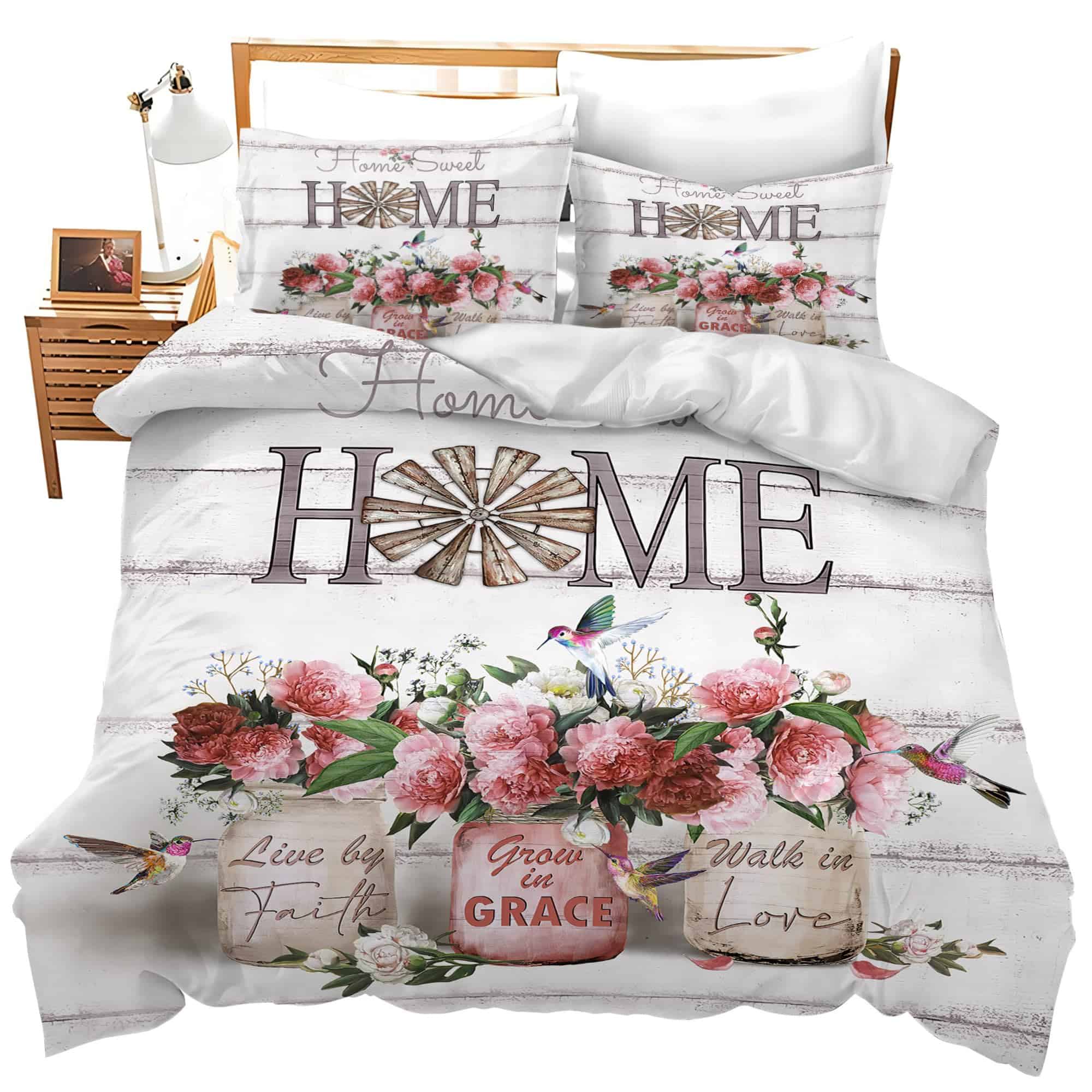 Juego de Ropa de Cama para Cama de Rosa - Funda de Edredón