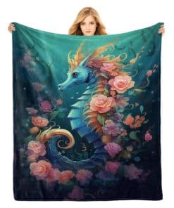 Manta de franela Seahorse PINKBAY, 50�60 pulgadas - 340GSM