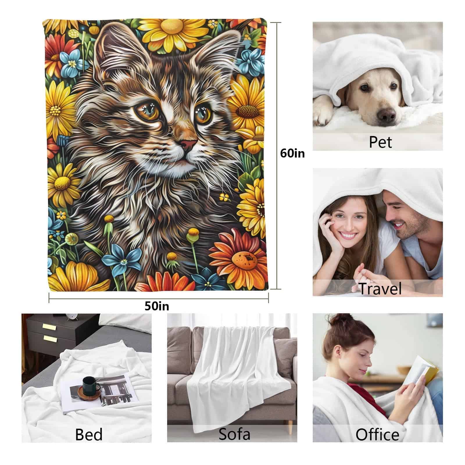 Manta de Franela para Gatos PINKBAY, 50�60in - 340GSM Suave - Imagen 7