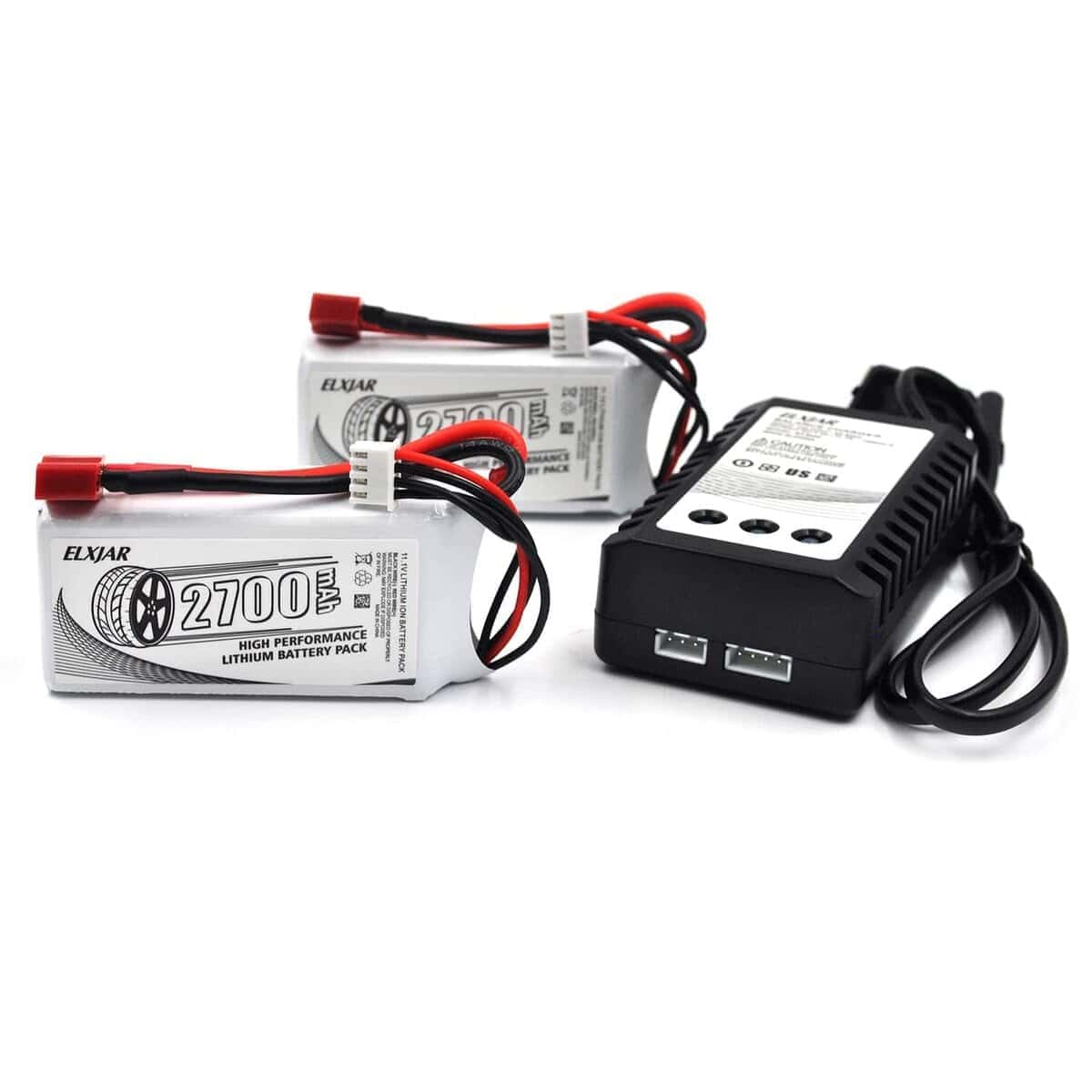 (Paquete de 2) 11.1V 2700mAh 25C Batería Lipo con Conector