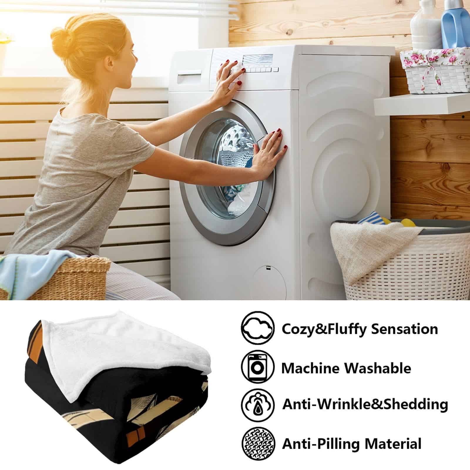 Manta de Franela con Estampado de Calavera PINKBAY, 50�60in - Imagen 9